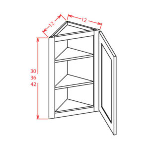 Natural Shaker Angle Wall Cabinet - 12"W X 30"H X 12"D