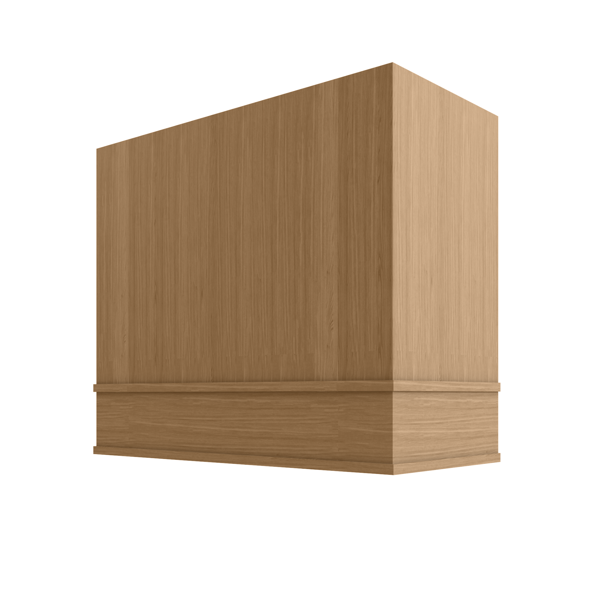 Slim White Oak Box Hood Block Trim - 42" W x 48" H