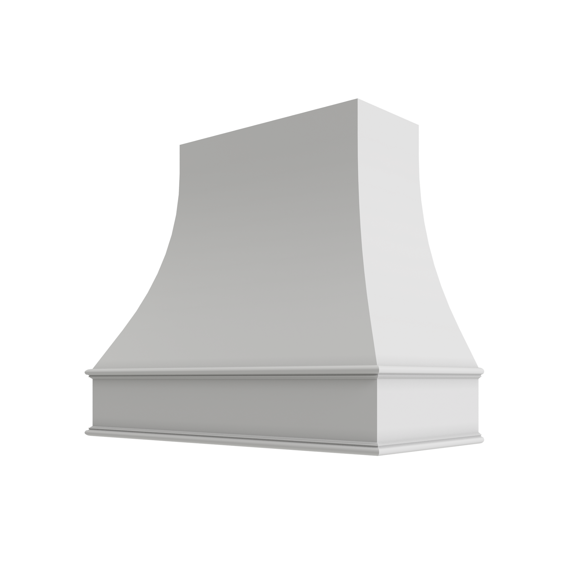 Weston White Curved Hood Classic Trim - 30" W x 48" H