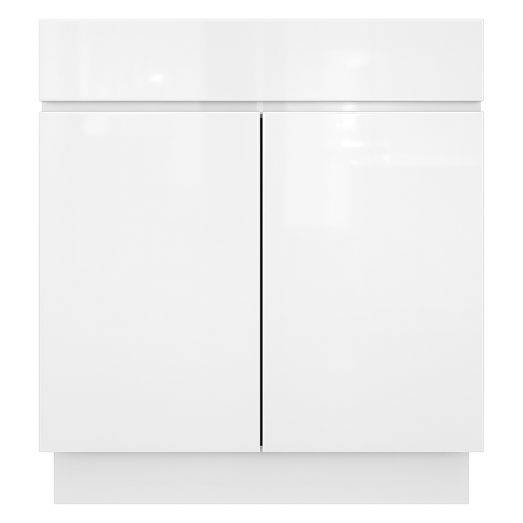 Gloss White Frameless Bathroom Vanities