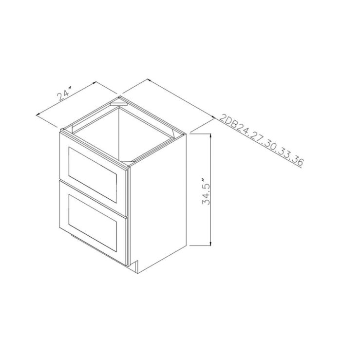 Elegant White Shaker 30" Two Drawer Base 