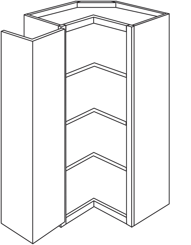 Driftwood Shaker 24" x 42" Square Corner Wall