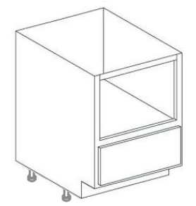 Lacquer White Base Microwave Cabinet - 24"W 