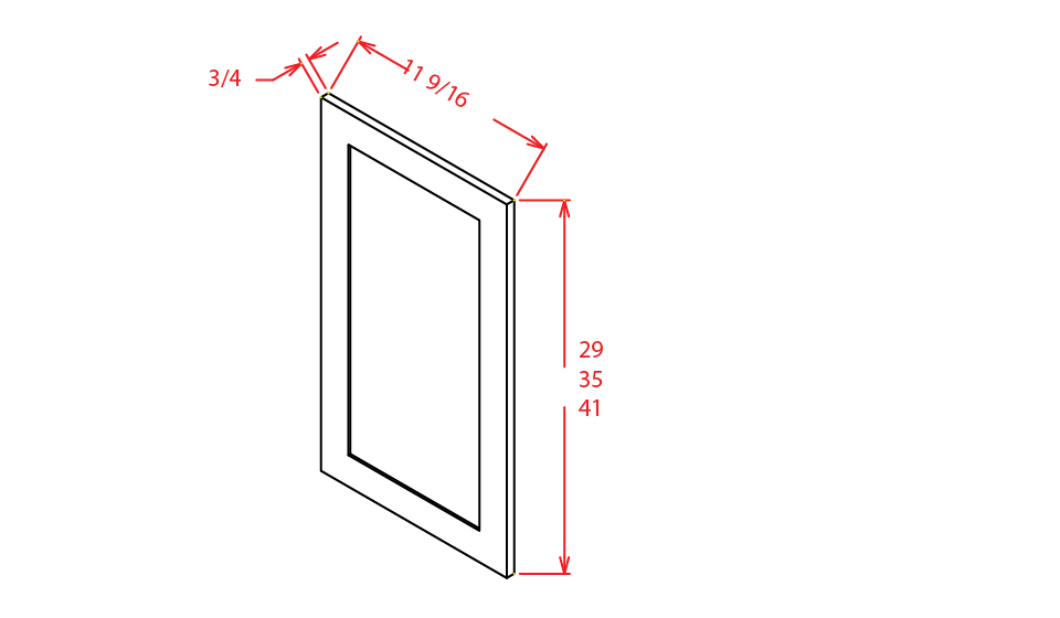 Steel Green Shaker Wall Decorative Door Panel - 11-1/2"W X 35"H