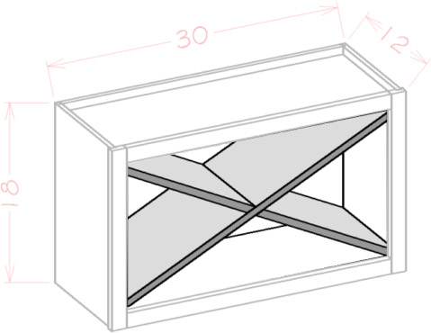 Steel Green Shaker Wall X Rack Shelf - X Rack Only