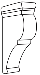 Rustic Slab Corbel 3"W x 10 3/4"H