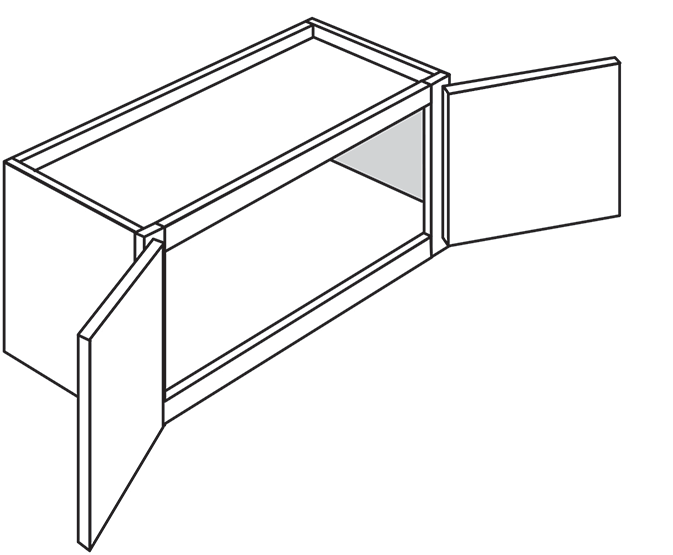 Rustic Slab Double-Door Wall Cabinet 24"W x 12"H