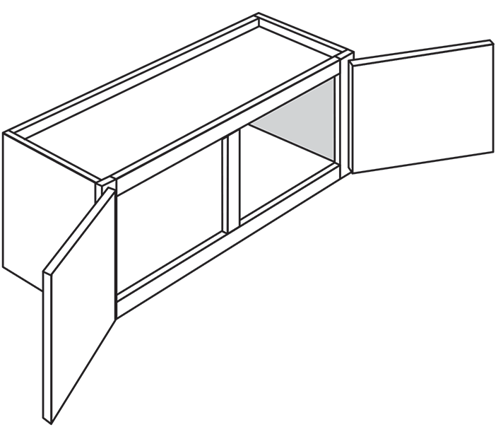 Rustic Slab Double-Door Wall Cabinet 36"W x 12"H