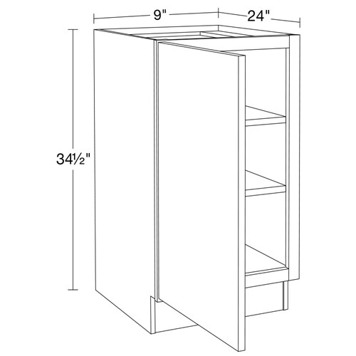Strata Gray Flat Panel Base Full Height Doors 9"