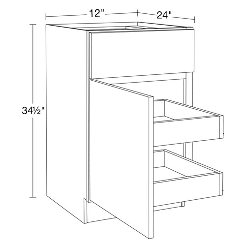 Strata Gray Flat Panel Base 12" 2 Rollout Tray