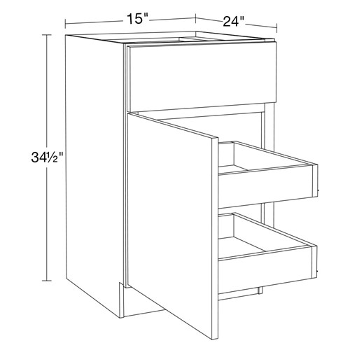Strata Gray Flat Panel Base 15" 2 Rollout Tray