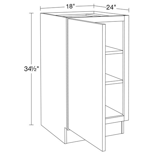 Strata Gray Flat Panel Base Full Height Doors 18"