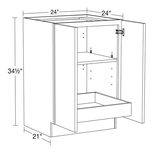 Strata Gray Flat Panel Base Full Height 24" 1 Rollout