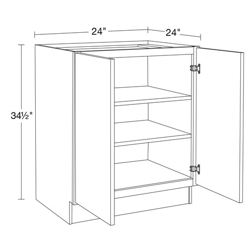 Strata Gray Flat Panel Base Full Height Doors 24"