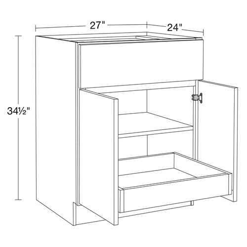 Strata Gray Flat Panel Base 27" 1 Rollout Tray