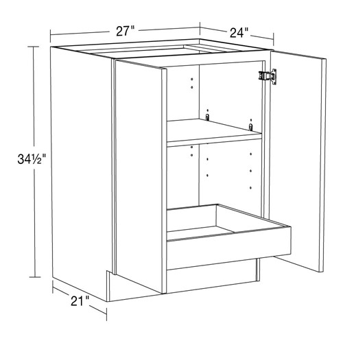 Strata Gray Flat Panel Base Full Height 27" 1 Rollout