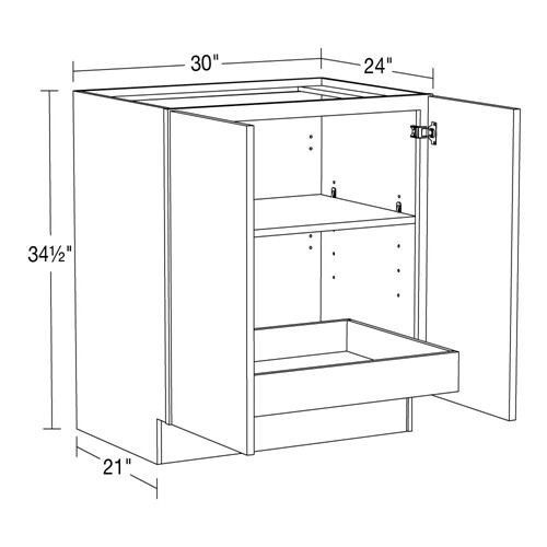 Strata Gray Flat Panel Base Full Height 30" 1 Rollout