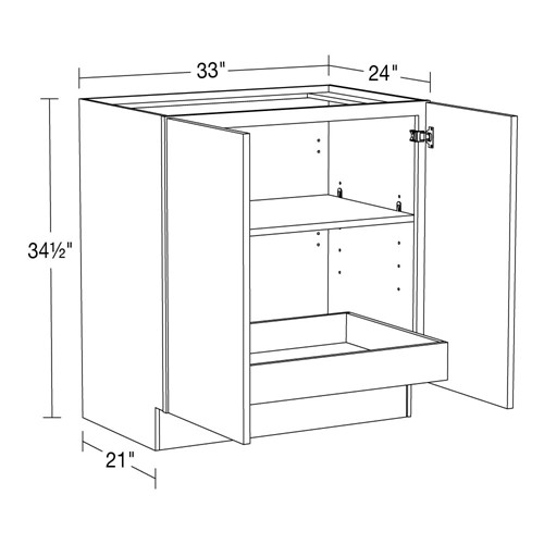 Strata Gray Flat Panel Base Full Height 33" 1 Rollout