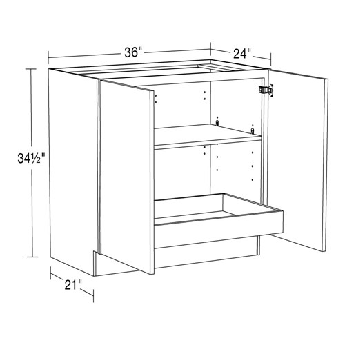Strata Gray Flat Panel Base Full Height 36" 1 Rollout