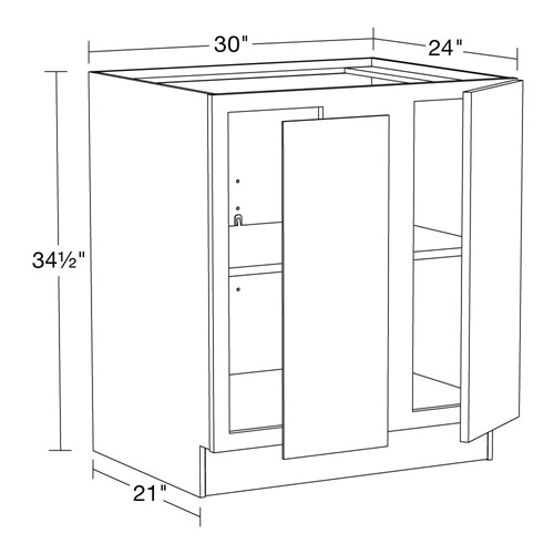 Strata Gray Flat Panel Base Blind Corner  39"