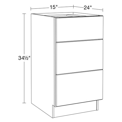 Strata Gray Flat Panel Base Drawer 15"