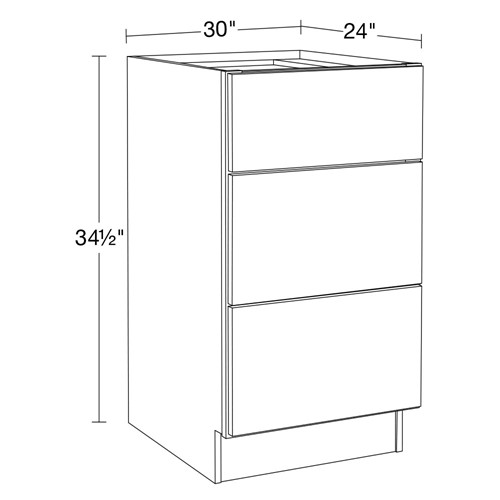 Strata Gray Flat Panel Base Drawer 30"