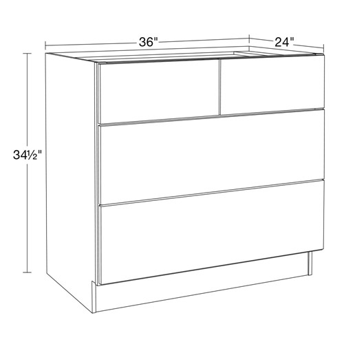 Strata Gray Flat Panel Base Drawer 36"