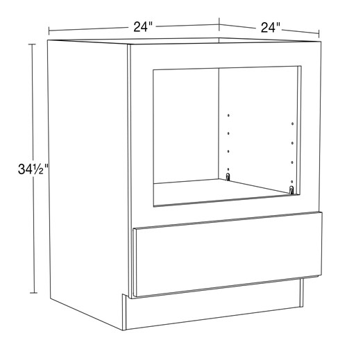 Strata Gray Flat Panel Microwave Cabinet - 24"