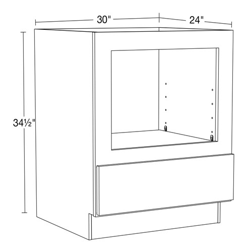 Strata Gray Flat Panel Microwave Cabinet - 30"