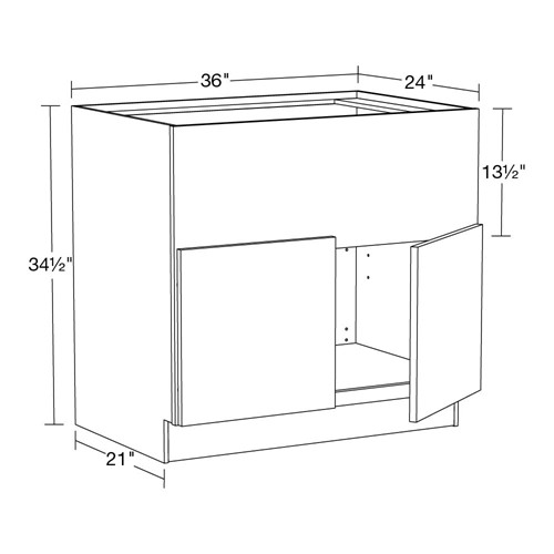 Strata Gray Flat Panel Farm Sink Base 36"