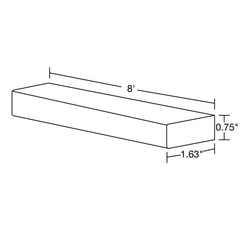 Strata Gray Flat Panel Light Rail Molding 96" x 1 1/2"