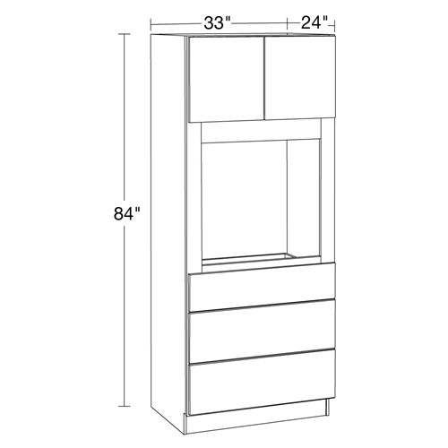 Strata Gray Flat Panel Universal Oven Cabinet 33" x 84"