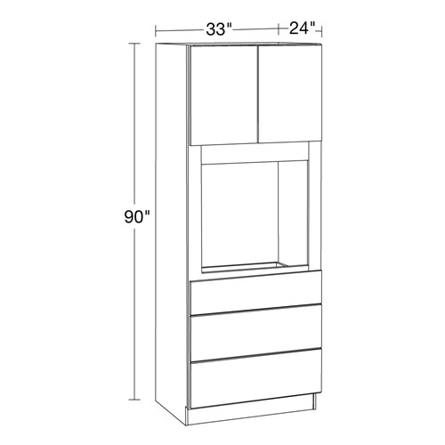 Strata Gray Flat Panel Universal Oven Cabinet 33" x 90"