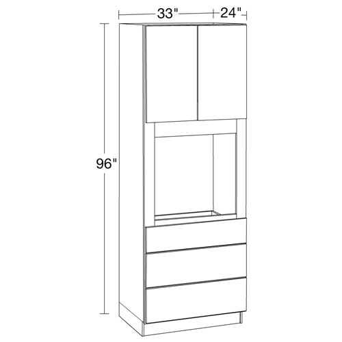 Strata Gray Flat Panel Universal Oven Cabinet 33" x 96"