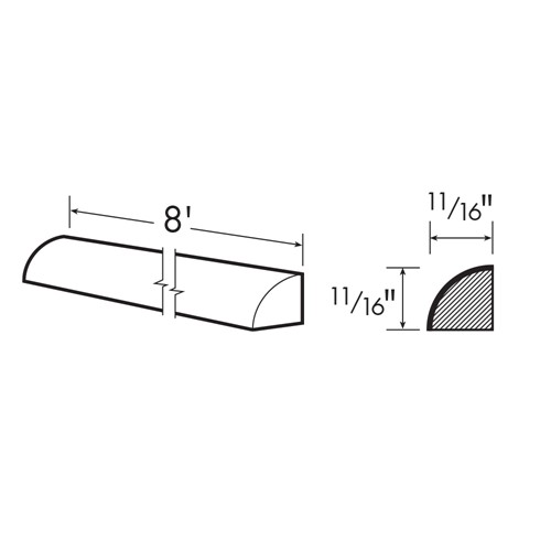 Strata Gray Flat Panel Quarter Round 8' x 3/4" x 3/4"