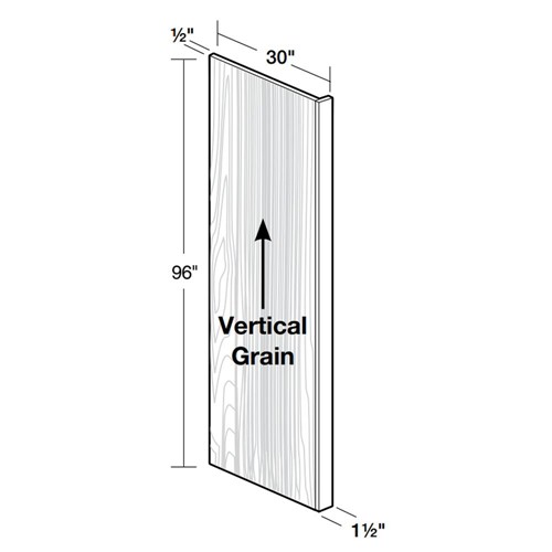 Strata Gray Flat Panel Refrigerator Panel 30"x96" w 1.5" Filler