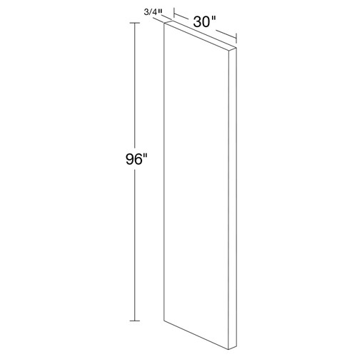 Strata Gray Flat Panel ¾" Refrigerator Panel - 30" x 96"