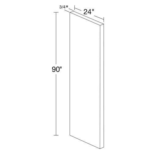 Strata Gray Flat Panel ¾" Refrigerator Panel - 90"H
