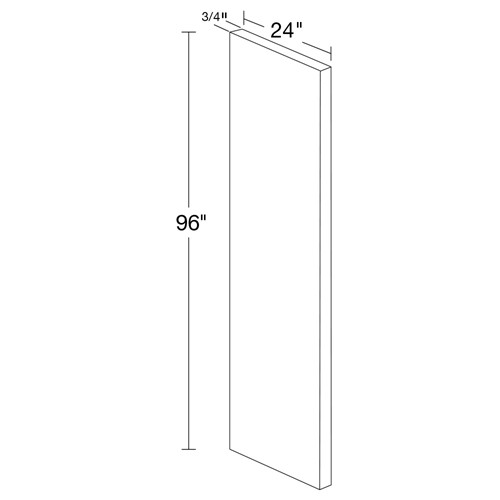 Strata Gray Flat Panel ¾" Refrigerator Panel - 96"H