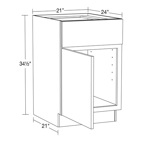 Strata Gray Flat Panel Sink Base 21"