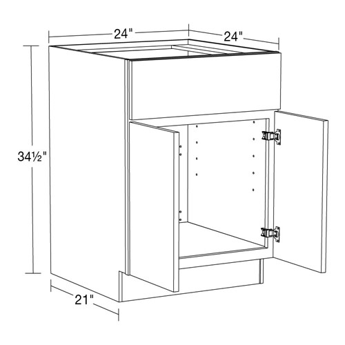 Strata Gray Flat Panel Sink Base 24"