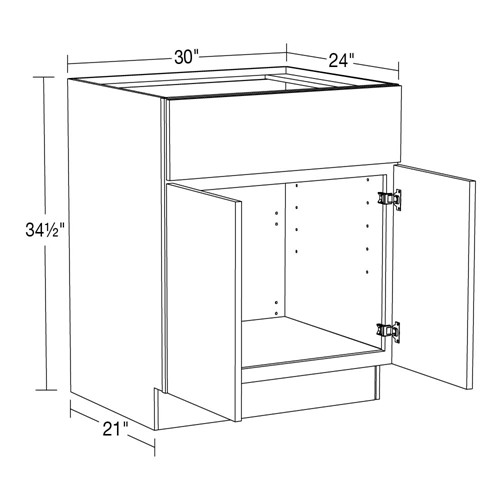 Strata Gray Flat Panel Sink Base 30"