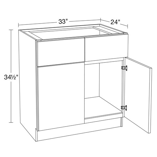 Strata Gray Flat Panel Sink Base 33"