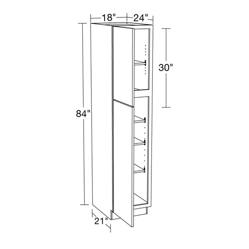 Strata Gray Flat Panel Utility 18" x 24" x 84"