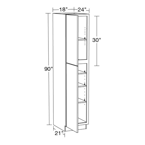Strata Gray Flat Panel Utility 18" x 24" x 90"