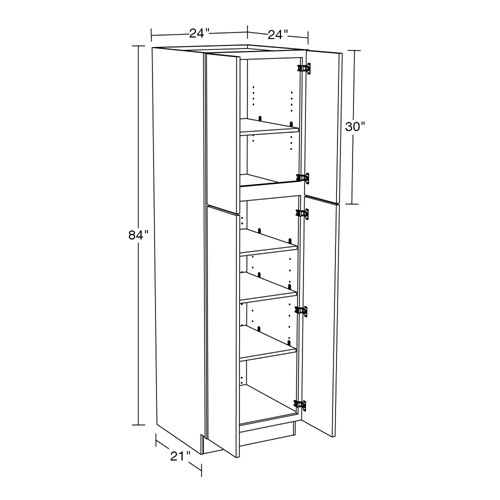 Strata Gray Flat Panel Utility 24" x 24" x 84"