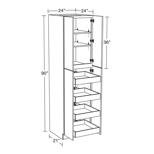 Strata Gray Flat Panel Utility 24" x 24" x 90" 4 Rollout