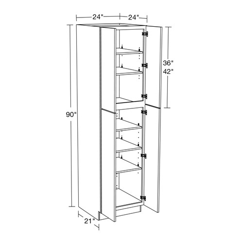 Strata Gray Flat Panel Utility 24" x 24" x 90"