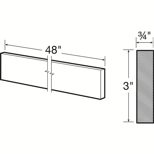 Strata Gray Flat Panel Valance 48" x 3" x 3/4"