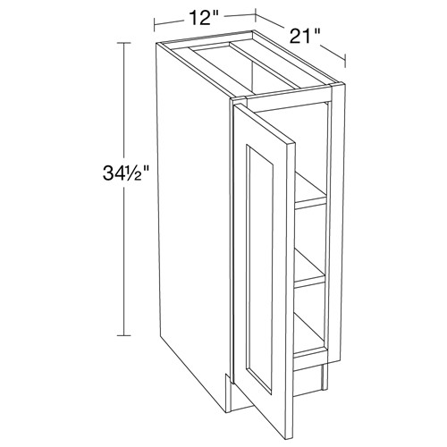 Strata Gray Flat Panel Vanity Base Full Height Doors 12"